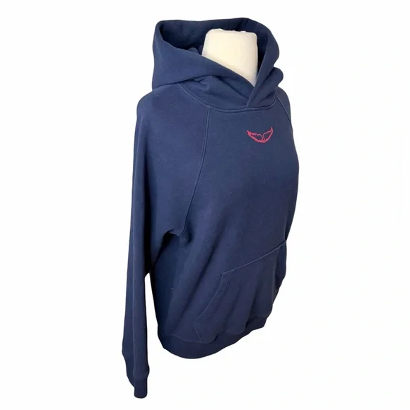 ZADIG & VOLTAIRE THE GEORY TELEPHONE EMBELLISHED COTTON GRAPHIC HOODIE. - Picture 6 of 10